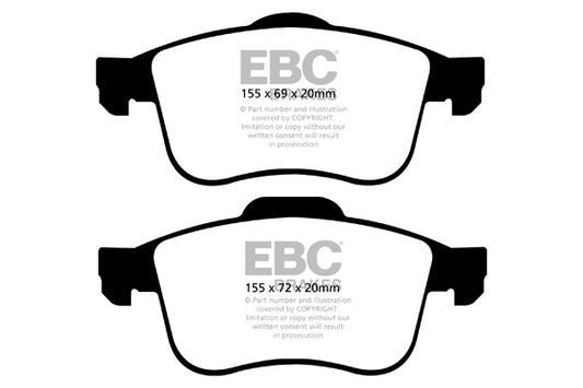 EBC Front Yellowstuff Pads for Alfa Romeo Giulietta (940) 1.4 T 150BHP 2015 DP42090R