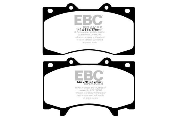 EBC Front Greenstuff Pads for Nissan Patrol Y62 5.6 BHP 2010 DP62125