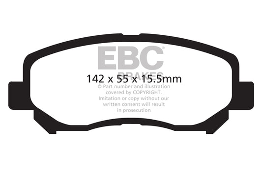 EBC Front Greenstuff Pads for Mazda CX5 (1st Gen) 2.0 162BHP 2012 DP22134