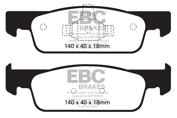 EBC Front Yellowstuff Pads for Renault Captur (1st Gen) 0.9 T BHP 2013 DP42146R