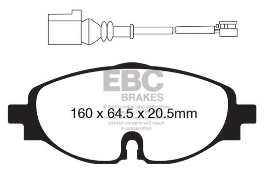 EBC Front Yellowstuff Pads for Audi A1 GB 1.5 T 35 150BHP 2018 DP42150R