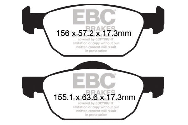 EBC Front Yellowstuff Pads for Honda Civic FK 1.4 BHP 2012 DP42154R