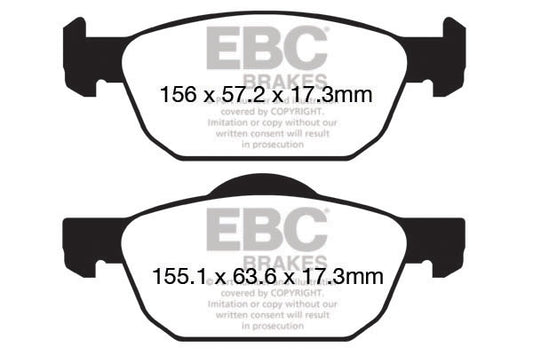 EBC Front Greenstuff Pads for Honda Civic FK 1.4 BHP 2012 DP22154