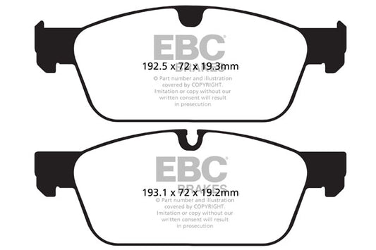 EBC Front Greenstuff Pads for Mercedes GLE Class (W166) GLE500 435BHP 2015 DP62156