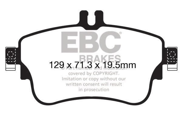 EBC Front Yellowstuff Pads for Mercedes A Class (W176) A160 1.6 T 102BHP 2016 DP42164R