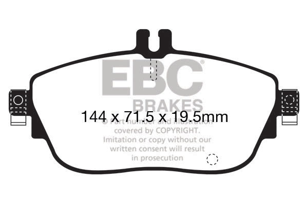 EBC Front Yellowstuff Pads for Mercedes A Class (W176) A160 1.6 T 102BHP 2016 DP42165R