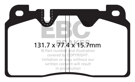 EBC Front Redstuff Pads for Audi A6 C7/4G 1.8 T 190BHP 2014 DP32168C
