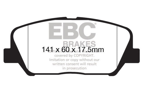 EBC Front Yellowstuff Pads for Hyundai i30 GD 1.4 BHP 2012 DP42172R