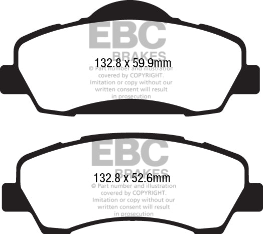 EBC Front Yellowstuff Pads for Peugeot 308 1.2 82BHP 2013 DP42177R