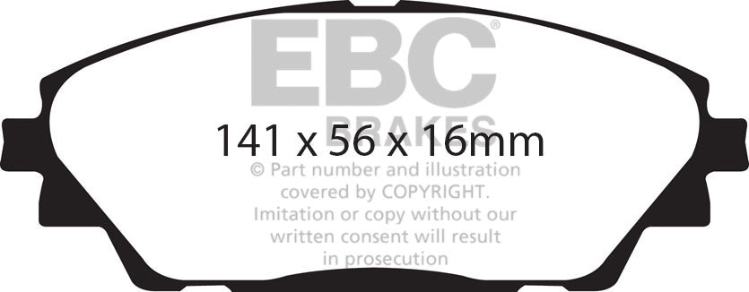 EBC Front Yellowstuff Pads for Mazda 3 BM 1.5 100BHP 2013 DP42185R
