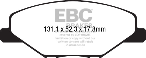 EBC Front Greenstuff Pads for Skoda Fabia (NJ) 1.0 60BHP 2015 DP22211