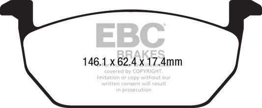 EBC Front Yellowstuff Pads for Audi A1 GB 1.0 T 25 95BHP 2020 DP42225R