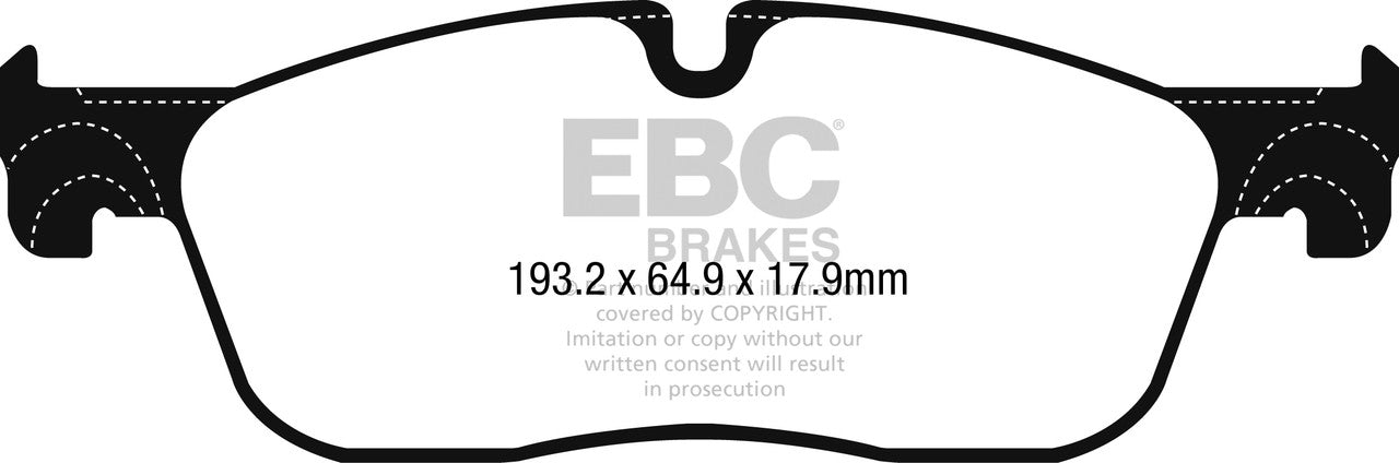 EBC Front Greenstuff Pads for Jaguar XE 2.0 T 200BHP 2015 DP22251