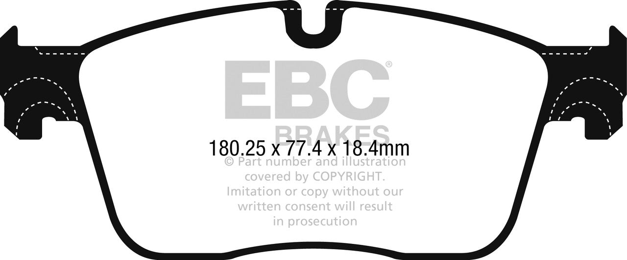 EBC Front Greenstuff Pads for Jaguar FPace 2.0 T 250BHP 2017 DP62253