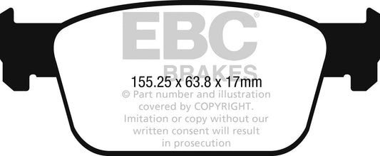 EBC Front Redstuff Pads for Audi A4 B9 2.0 T 190BHP 2015 DP32273C
