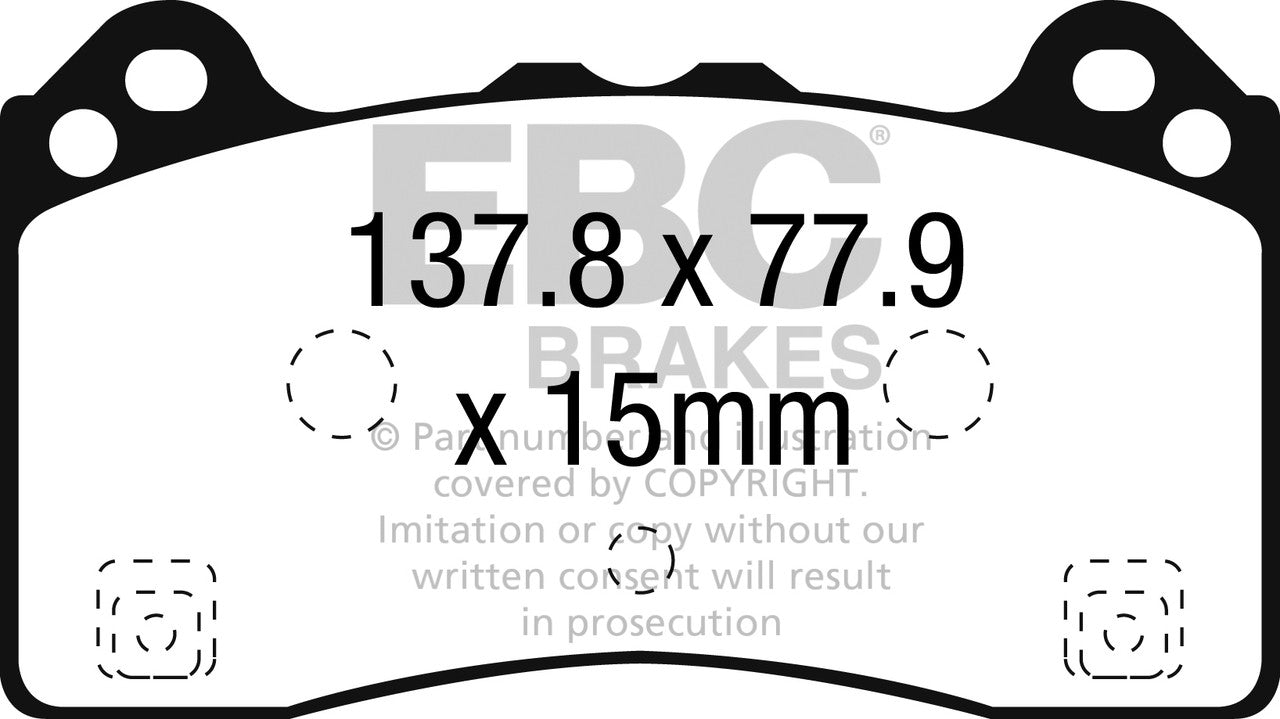 EBC Front Bluestuff NDX Pads for Ford Focus Mk3 RS 2.3 T 350BHP 2016 DP52274NDX