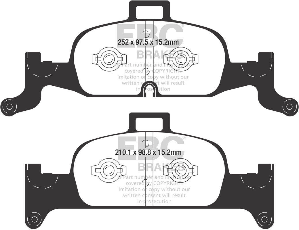 EBC Front Yellowstuff Pads for Audi A4 B9 1.4 T 150BHP 2015 DP42290R