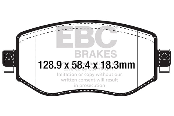EBC Front Yellowstuff Pads for Renault Megane Estate Mk4 Grand Tour 1.0 T 115BHP 2021 DP42309R