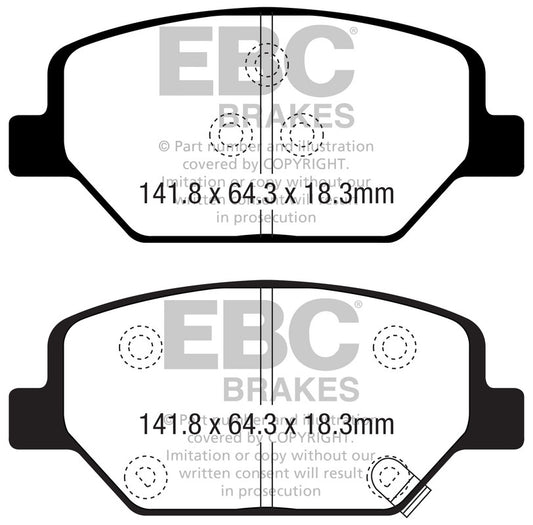 EBC Front Yellowstuff Pads for Opel Insignia Country Tourer 2.0 TD 170BHP 2017 DP42351R