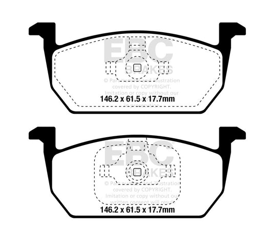 EBC Front Yellowstuff Pads for Audi A1 GB 1.0 T 25 95BHP 2020 DP42374R