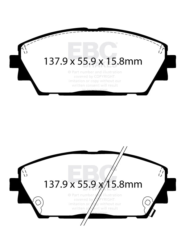 EBC Front Yellowstuff Pads for Mazda 3 BP 1.5 120BHP 2019 DP42416R