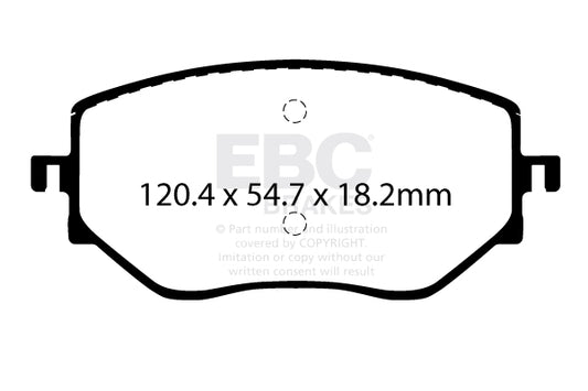 EBC Front Greenstuff Pads for Nissan Micra (K14) 1.0 T 100BHP 2019 DP22422