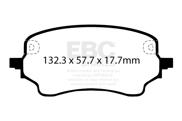 EBC Front Greenstuff Pads for Ford Puma Mk2 1.0 T 95BHP 2020 DP22441
