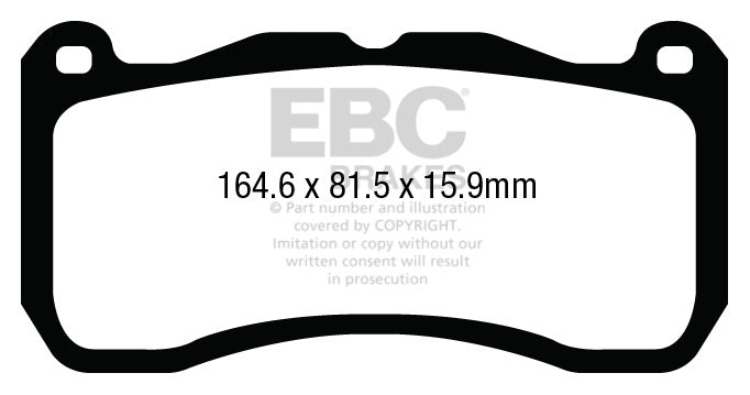 EBC Front Bluestuff NDX Pads for Ford Mustang (5th Generation) Shelby 5.8 SC GT500 662BHP 2013 DP53013NDX
