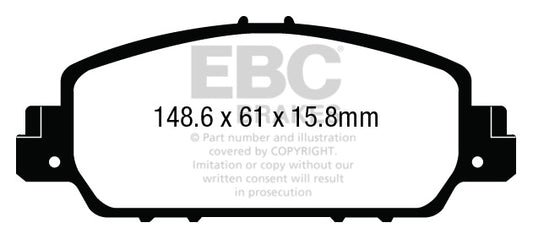 EBC Front Greenstuff Pads for Honda HRV RU 1.5 BHP 2015 DP23014