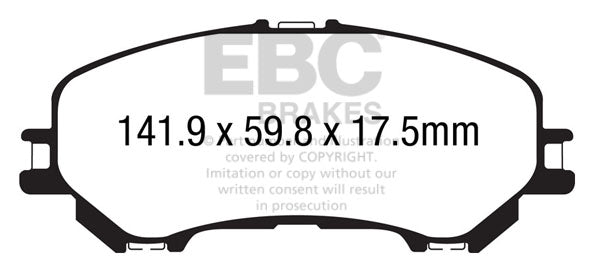 EBC Front Greenstuff Pads for Renault Kadjar 1.2 T 130BHP 2015 DP23032