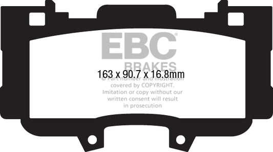 EBC Front Bluestuff NDX Pads for Ford Mustang (6th Generation) 2.3 T 317BHP 2015 DP53042NDX