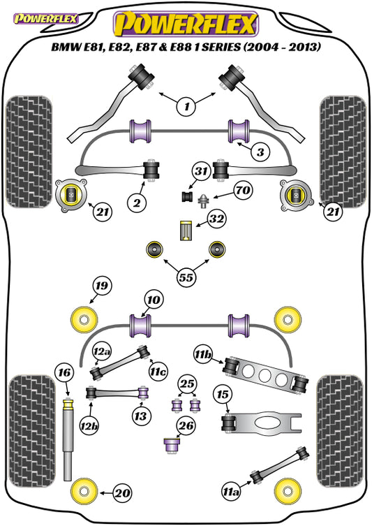 Powerflex Gear Shift Arm Front Bush Oval for BMW 3 Series E90, E91, E92 & E93 (2005-2013) E9* M3 inc GTS & Cab - PFF5-4631