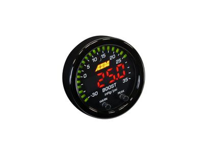 AEM X-Series Boost Pressure Gauge -30 inHg to 35psi Gauge - 30-0306