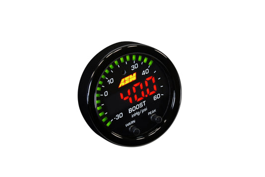 AEM X-Series Boost Pressure Gauge -30 to 60psi Gauge - 30-0308