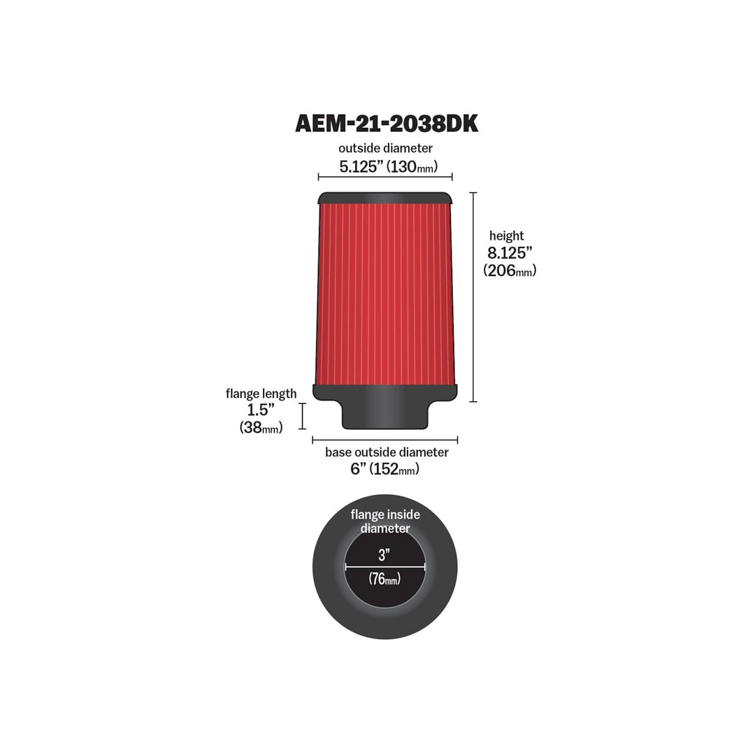 AEM Dryflow Air Filter 21-2038DK