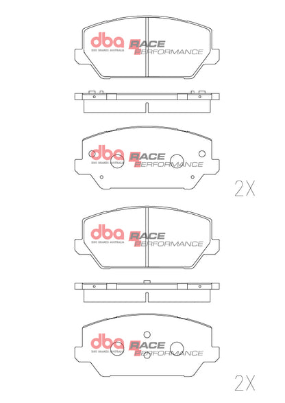 DBA Race Performance Front Brake Pads for Hyundai I30 N DB15012RP