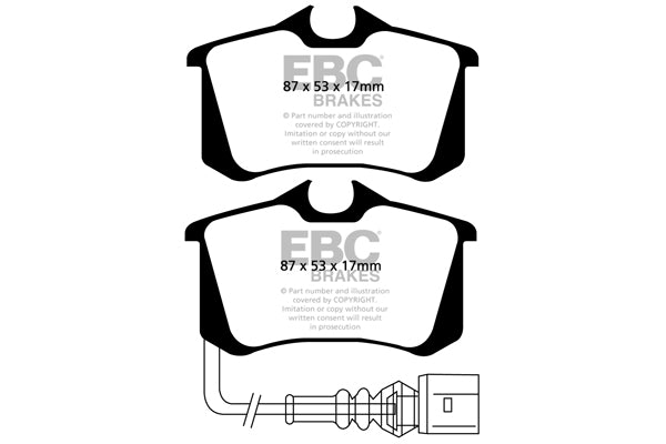 EBC Rear Yellowstuff Brake Pads for Skoda Fabia vRS Mk1 DP41497R