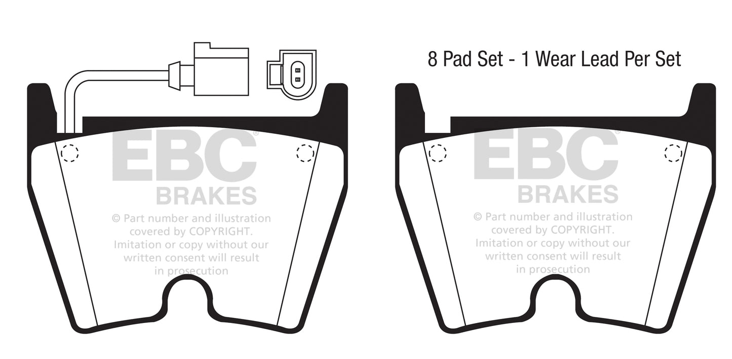 EBC Front Yellowstuff Pads for Audi RS3 8V 2.5 T 362BHP 2015 DP41513/3R