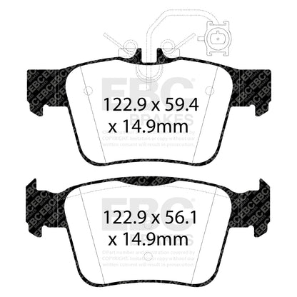 EBC Rear Redstuff Pads for Alfa Romeo Giulia (952) Q4 2.0 T 280BHP 2017 DP32315C