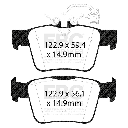 EBC Rear Redstuff Pads for Alfa Romeo Giulia (952) Q4 2.0 T 280BHP 2017 DP32315C