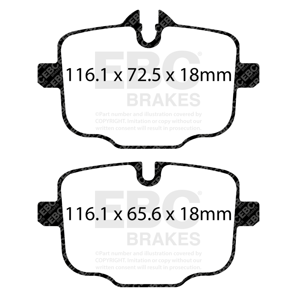 Rear EBC RPX Brake Pads for BMW M2 G87, M3 G80 G81, M4 G82 G83 DP82089RPX