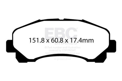 EBC Front Ultimax Brake Pads for ISUZU DMAX 1.9 2.5, Rodeo DPX2113