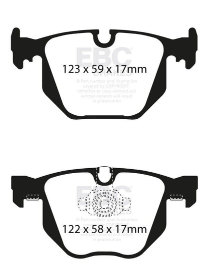 EBC Rear Greenstuff Brake Pads for BMW 7 Series E65 E66 730 735 DP21450