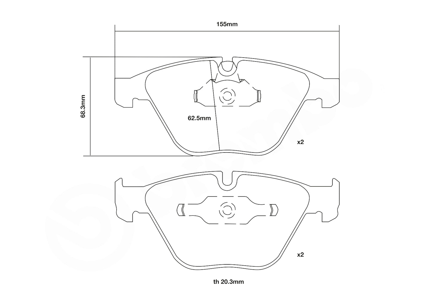 Brembo HP2 / HP2000 Front Brake Pads 07.B314.35-HP2