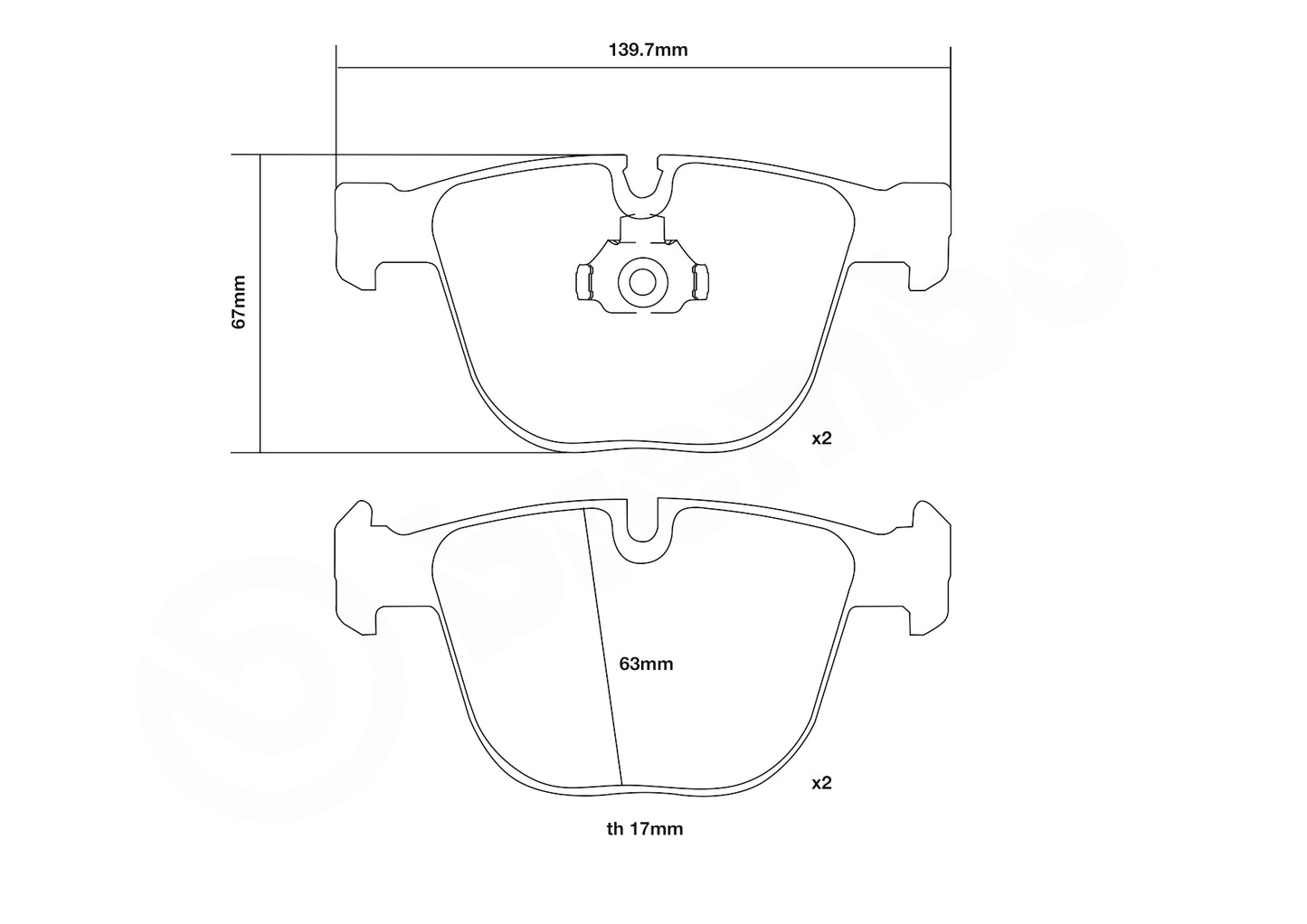 Brembo HP2 / HP2000 Rear Brake Pads 07.B315.02-HP2