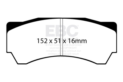 EBC Front Orangestuff Pads for Mitsubishi Lancer Evo 8 FQ-400 2.0 T 400BHP 2004 DP9063