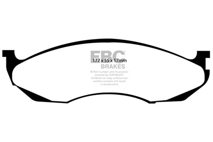 EBC Front Greenstuff Pads for Jeep Cherokee 2.5 BHP 1993 DP61022