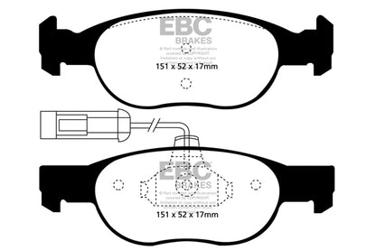 EBC Front Greenstuff Pads for Alfa Romeo 145 1.4 BHP 1996 DP21059/2