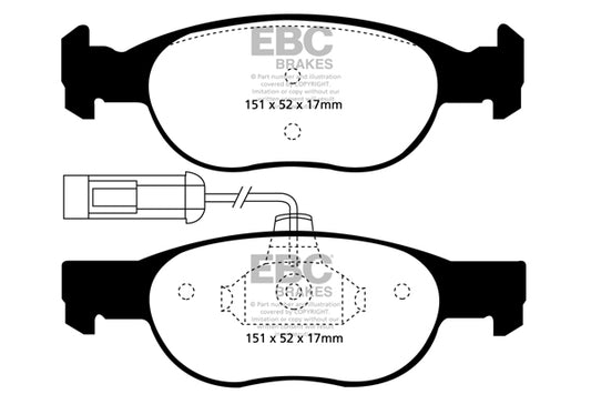 EBC Front Greenstuff Pads for Alfa Romeo 145 1.4 BHP 1996 DP21059/2