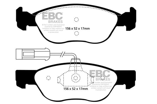 EBC Front Greenstuff Pads for Alfa Romeo 145 1.4 Twin Spark BHP 1997 DP21060/2